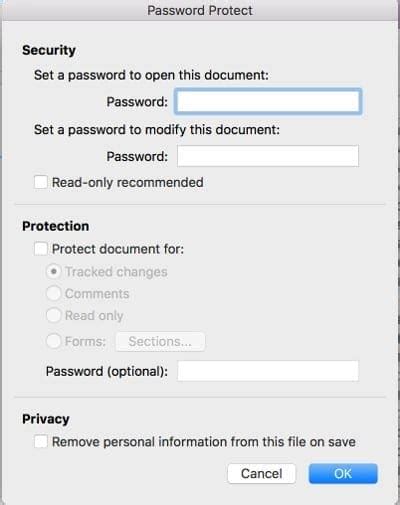 Word Password Protect Document File Technipages