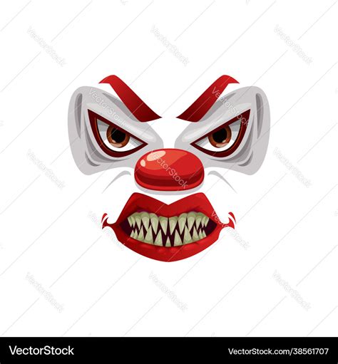 Scary Clown Face Icon Funster Mask Emoji Vector Image