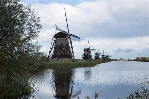 Kinderdijk, the Netherlands, May 30th, 2018 - Windmills at Kinderdijk at Sunset. Kinderdijk ...