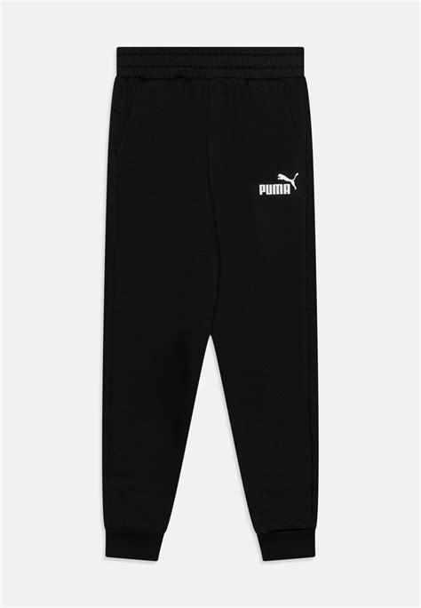 Puma Logo Pants Unisex Jogginghose Black Lime Sheen Schwarz