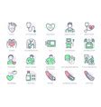 Cardiology Line Icons Royalty Free Vector Image