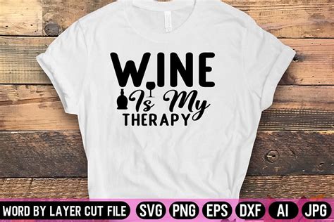 Wine Is My Therapy SVG Design Graphic By Fancy SVG Creative Fabrica