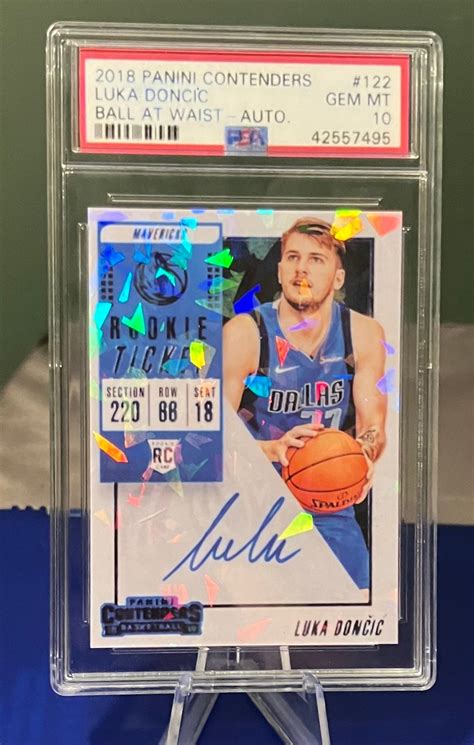 Panini Contenders Luka Doncic Rookie Ticket Facsimile Auto Cracked Ice