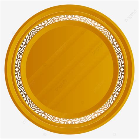 Golden Circle Gold Pattern Round Text Frame Border Design Badge