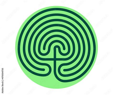 Crete traditional symbol. Cretan labyrinth line art vector Stock Vector ...