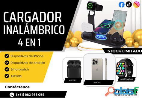 Cargador Inal Mbrico En En Negro En Per Clasf Telefonia