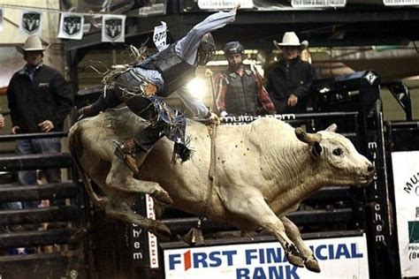 Mckennon Wimberly Is Bucked By His Bull During The Bull Riding Event At