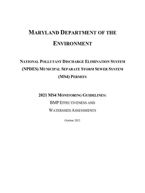 Fillable Online Mde Maryland Pdf Fact Sheet Npdes Permit Number Fax