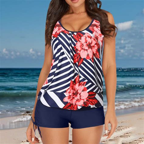 Blue Bikini Sets For Women S Spring Summer Solid Color Camisole Split Sleeveless Bikini Set With