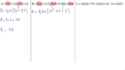Calculs priorités développements et factorisations Exercice 3 YouTube