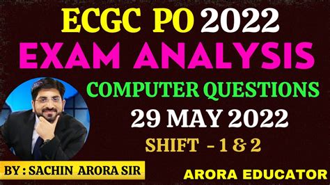 ECGC PO Exam Analysis 2022 29 May Shift 1 2 ECGC PO Asked