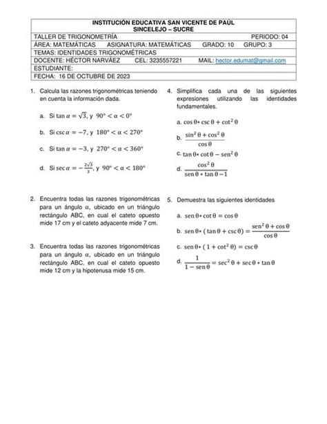 10 Taller 01p4 Matemáticas Trigonometría María Rojo Mercado Udocz