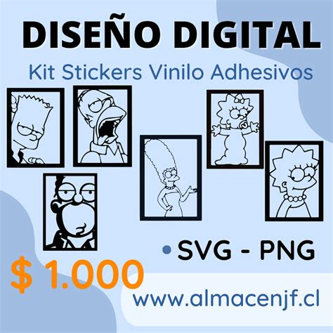 Dise O Digital Kit Stickers Vinilo Adhesivo Los Simpsons Almac N Jf