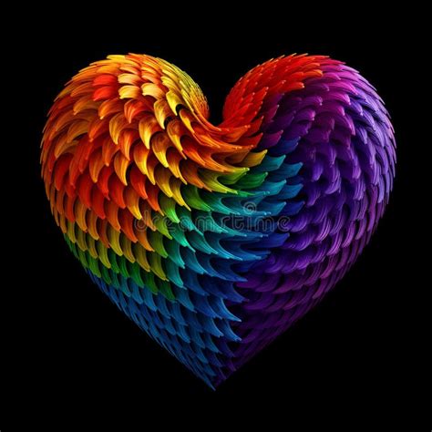 A Heart Shaped Display Adorned With Vibrant Rainbow Hues Representing