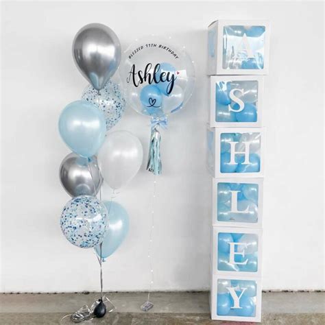 Custom] 24 Inch Helium Bubble Balloon 7pcs Side Balloons Bouquet