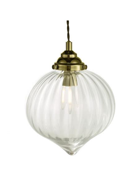 Dar Mya Single Light Pendant Antique Brass Glass