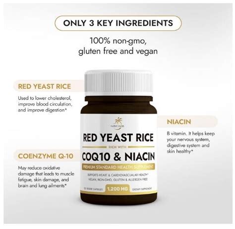 2 Pack Native Oasis Red Yeast Rice 1 200 Mg Capsules With Niacin And Coq10 8 25 Ebay