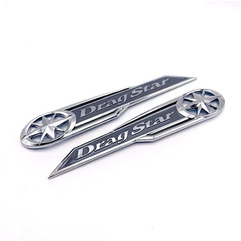 D Chrome Fuel Tank Emblem Badge Sticker Decal Abs Drag Star Logo For