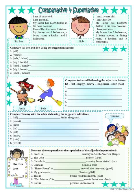 Short Comparatives And Superlatives English Esl Worksheets Pdf And Doc