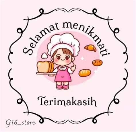 50 pcs(STICKER SELAMAT MENIKMATI CAKE) UKURAN 3,5CM, BENTUK BULAT ...