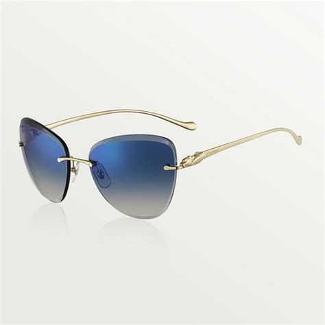 CRESW00509 - Panthère de Cartier sunglasses - Smooth golden-finish ...