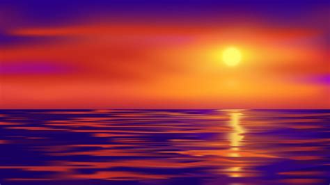 Beautiful Glowing Sunset In The Sea 3642081 Vector Art At Vecteezy