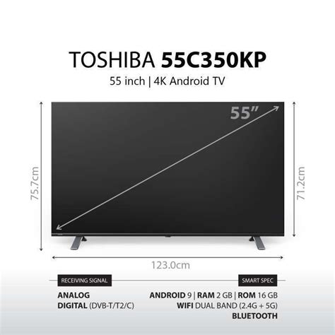 Jual TOSHIBA TVMI TV LED 55 INCH 4K ANDROID SMART TV 55C350KP