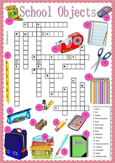 School Objects Interactive And Downloadable Worksheet Check Your