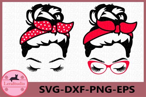 Messy Bun Bandana Svg Mom Life Svg 1231610