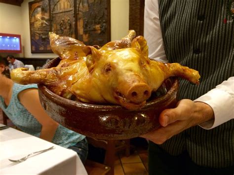 Cuchinillo Or Roast Suckling Pig At Jose Maria In Segovia Spain