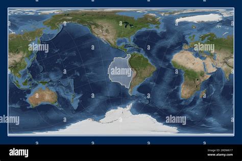 Placa Tectónica De Nazca En El Mapa Satelital De Blue Marble En La Proyección Cilíndrica Oblicua