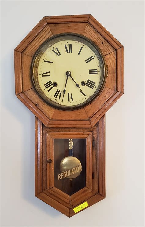 Bid Now Vintage Oak Regulator Clock April 6 0123 900 Am Edt