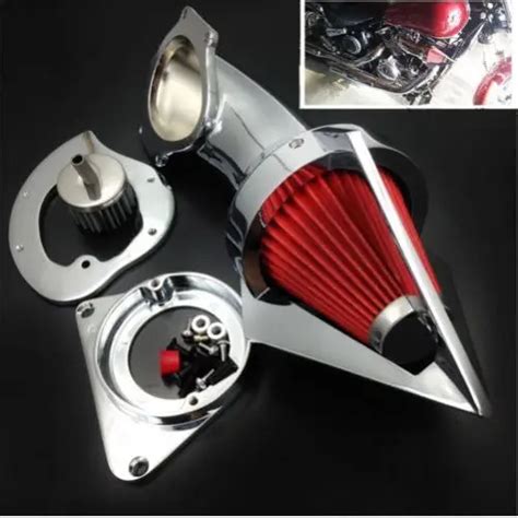 Motorcycle Chrome Cone Spike Air Filter Intake Cleaner For Kawasaki