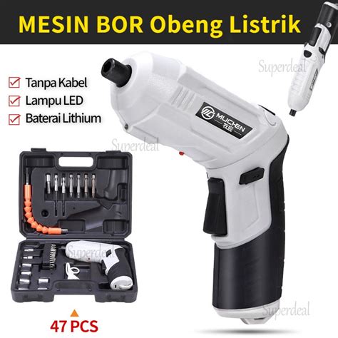 Jual 47pcs Set Mesin Bor Listrik Obeng Listrik Diputar 90 Derajat