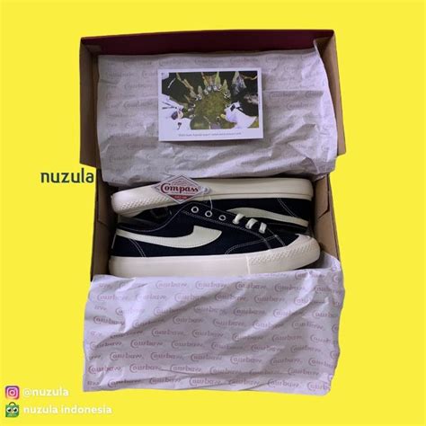 Jual Banting Harga Sepatu Compass Gazelle Low Black White Shopee