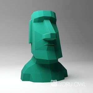 Suit Moai Papercraft Moai Papercraft PDF Template Pepakura Etsy