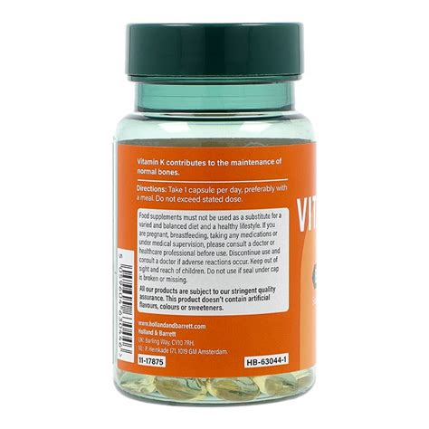 Vitamin K Ug Capsules Holland Barrett