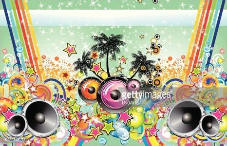 Colorful Tropical Music Background Stock Clipart | Royalty-Free | FreeImages