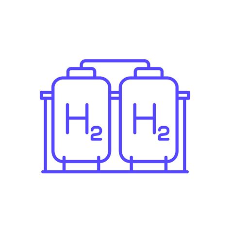 Hydrogen Storage Icon H2 Gas Tanks Line Vector 36127550 Vector Art At