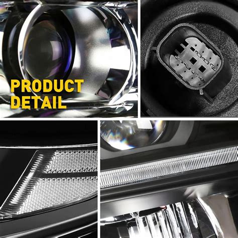 Pairs For 2015 2020 Chevy Tahoe Suburban LED DRL Projector Chrome