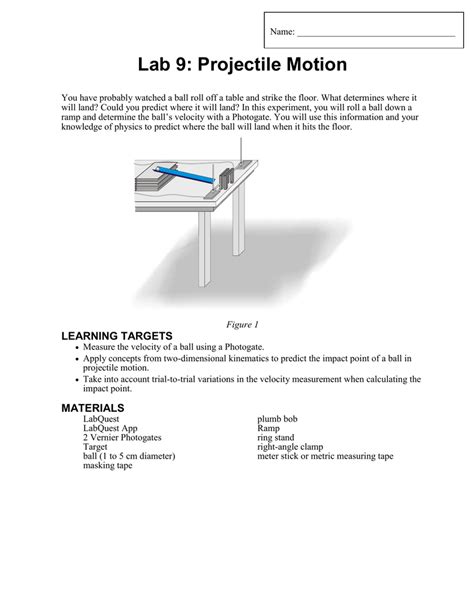 Lab Projectile Motion