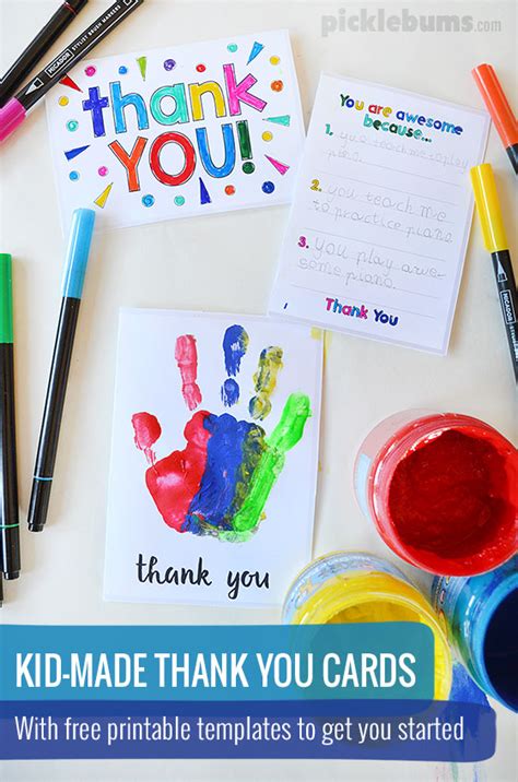 Printable Thank You Cards to Make With Your Kids