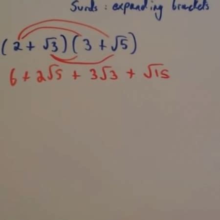 Surds Expanding Brackets Corbettmaths