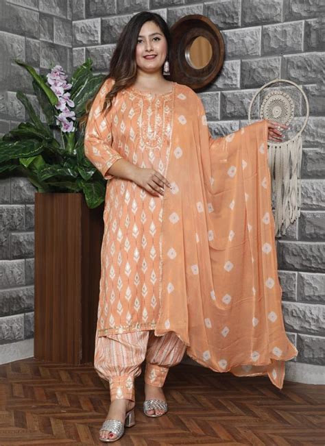 Set Of 48 50 52 54 Sizes Peach Hand Work Cotton Big Size Afghani