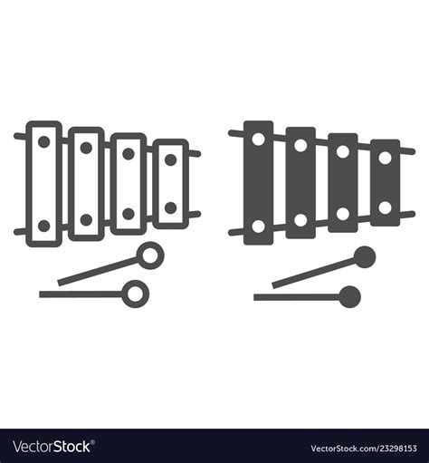 Xylophone Line And Glyph Icon Musical Royalty Free Vector