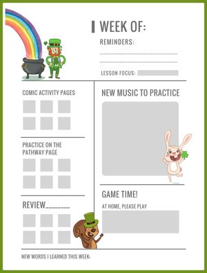 St Patrick S Day Lesson Assignment Sheet Primer WunderKeys