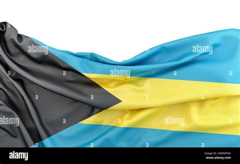 Flag Of Bahamas Isolated On White Background With Copy Space Above 3d