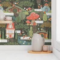 Whimsical Woodland Village Wallpaper | Spoonflower