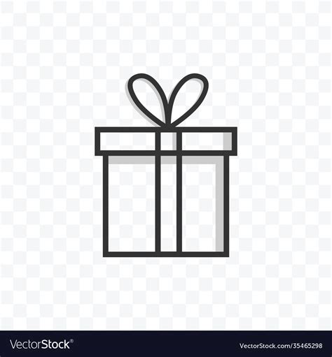 Gift Box Icon On Transparent Background Royalty Free Vector