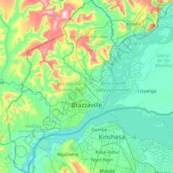 Brazzaville (municipality) topographic map, elevation, terrain